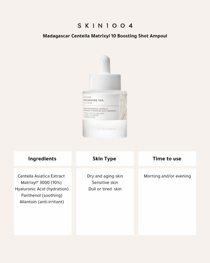 SKIN1004 Niacinamide 10 Boosting Shot -High-Power Brightening Ampoule Serum